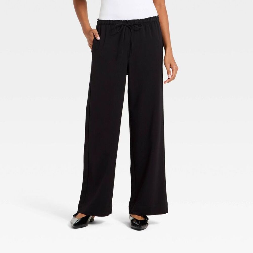 Women's Effortless Pull-On Pants - A New Day Black XS